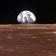 What our sperm would see if we left it on the moon - the view of the Earth appears over the Lunar horizon as the Apollo 11 Command Module comes into view of the Moon before Astronauts Neil Armstrong and Edwin Aldrin Jr. leave in the Lunar Module, Eagle, to become the first men to walk on the Moon’s surface.